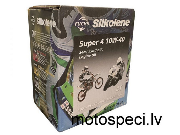 Silkolene eļļa motociklam Super 4 10W40 4 litri Silkolene eļļa motociklam Super 4 10W40 4 litri