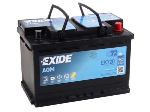 Akumulators START&STOP 72Ah 760A 12V Exide AGM Akumulators START&STOP 72Ah 760A 12V Exide AGM