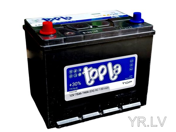 Akumulators 75Ah 740A 12V Topla Top kreisais plus Akumulators 75Ah 740A 12V Topla Top kreisais plus