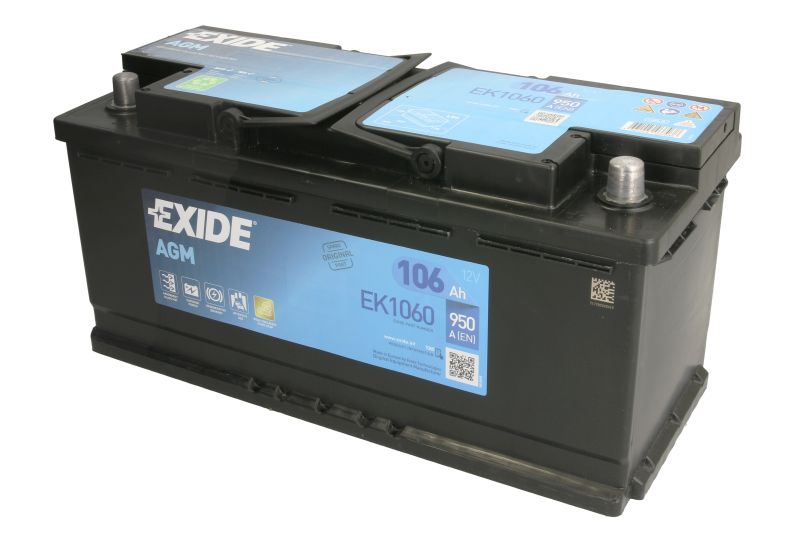 Akumulators START&STOP 106AH 950A 12V Exide AGM Akumulators START&STOP 106AH 950A 12V Exide AGM