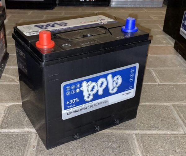 Akumulators 60Ah 600A 12V Topla Top reverss Akumulators 60Ah 600A 12V Topla Top reverss