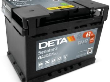 Akumulators 61Ah 600A 12V DETA SENATOR