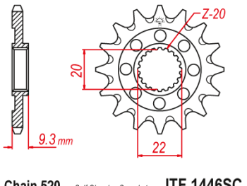 PRIEKŠĒJAIS ZOBRATS Kawasaki KX250 14 ZOBI JTF1446.14SC