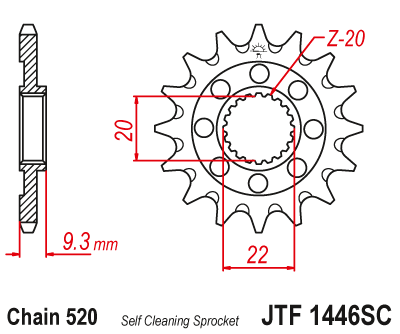 PRIEKŠĒJAIS ZOBRATS Kawasaki KX250 14 ZOBI JTF1446.14SC PRIEKŠĒJAIS ZOBRATS Kawasaki KX250 14 ZOBI JTF1446.14SC
