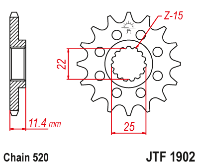 PRIEKŠĒJAIS ZOBRATS Gas Gas, Husqvarna, KTM 15 ZOBI JTF1902,15 PRIEKŠĒJAIS ZOBRATS Gas Gas, Husqvarna, KTM 15 ZOBI JTF1902,15