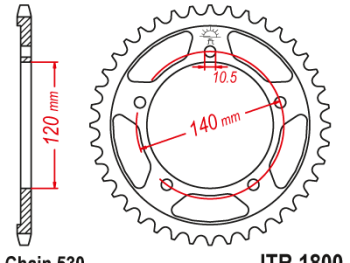 AIZMUGURĒJAIS ZOBRATS Suzuki GSX-R1000 42 ZOBI JTR1800.42