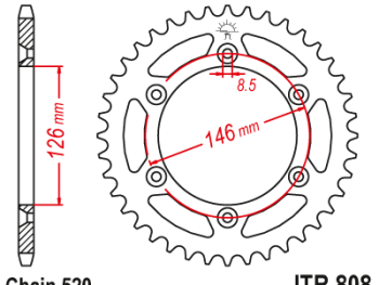 AIZMUGURĒJAIS ZOBRATS Kawasaki KLX400,  Suzuki RM, DR, DR-Z 47 ZOBI JTR808.47