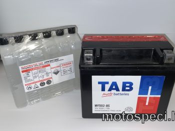 Akumulators moto 10Ah 130A TAB YTX12-BS (CTX12-BS, WTX12-BS)