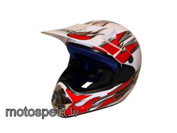 Moto ķivere AWINA ENDURO balta/sarkana TN8686-30