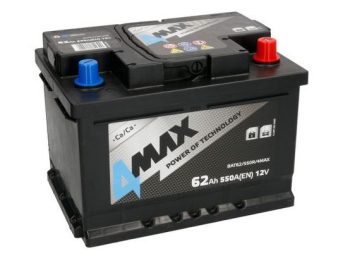 Akumulators 62Ah 550A 4MAX zemais