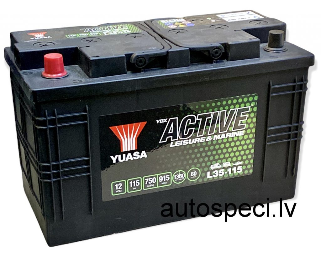 Akumulators dziļizlādes dziļas izlādes YUASA 115Ah 750A 12V vilkmes, dziļas izlādes
