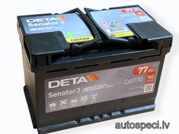 Akumulators 77Ah 760A 12V Deta Senator 3
