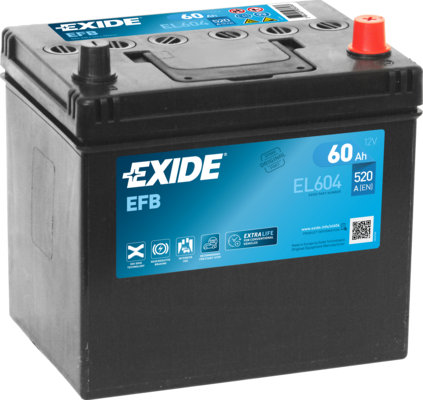 Akumulators 60Ah 520A 12V Exide START&STOP EFB augstais Akumulators 60Ah 520A 12V Exide START&STOP EFB augstais