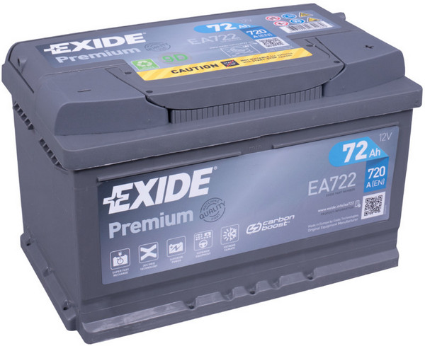 Akumulators 72Ah 720A 12V Exide Premium zemais Akumulators 72Ah 720A 12V Exide Premium zemais