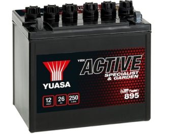 Zāles pļāvējiem traktoriem un robotiem akumulators 26Ah 250A 12V Yuasa Garden 895 ACTIVE
