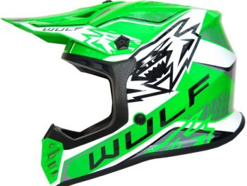 Moto ķivere bērnu WULFSPORT OFFROAD AIR-X zaļa