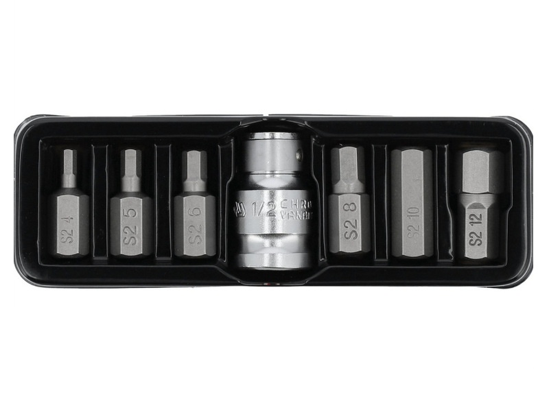 SEŠSTŪRA HEX UZGAĻU KOMPLEKTS AR ADAPTERI 1/2" (7 DAĻU) YATO YT-0412 SEŠSTŪRA HEX UZGAĻU KOMPLEKTS AR ADAPTERI 1/2" (7 DAĻU) YATO YT-0412