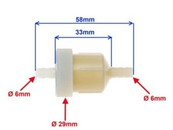 Degvielas filtrs moto 6mm WM AA12491B