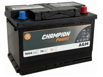Akumulators START&STOP 70Ah 760A 12V AGM CHAMPION POWER