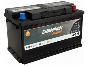 Akumulators START&STOP 80Ah 800A 12V AGM CHAMPION POWER