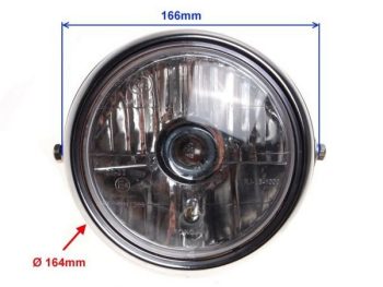 SGN2401B Priekšējais moto lukturis BA20D (12V 35/35W), BA9S (12V 4W) priekš Suzuki GN125, Marķējums: E4