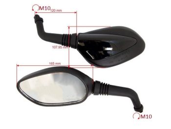 Universāls moto spoguļu paris QY149 D+D M10 ar CE marķējumu