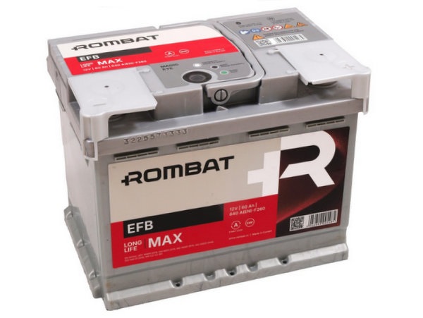 Akumulators START&STOP EFB 60Ah 640A 12V Rombat R-EFB60 Akumulators START&STOP EFB 60Ah 640A 12V Rombat R-EFB60
