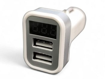 LĀDĒTĀJS AR 2 USB 12V-24V 2.1A + 1A UN STRĀVAS INDIKATORU ALBURNUS WF025
