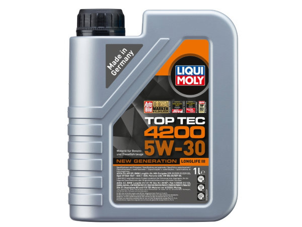 Motoreļļa 5W30 Top Tec 4200 1 litrs LIQUI MOLY 8972 Motoreļļa 5W30 Top Tec 4200 1 litrs LIQUI MOLY 8972