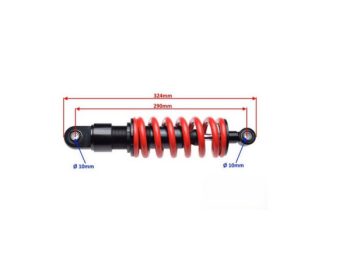 Universāls aizmugurējais amortizators 290mm