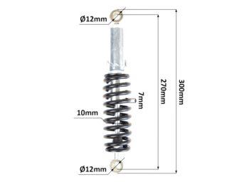 Universāls aizmugurējais amortizators 270mm
