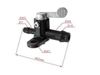 Degvielas krāns plastmasas uz caurules manuāls plastmasas 7-10mm