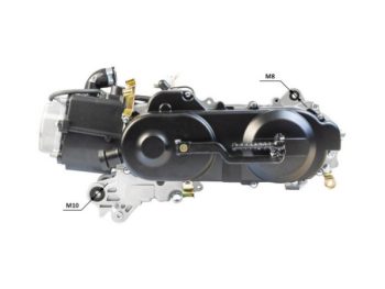 GY6 80cc 4T dzinējs ar 669 siksnu paredzēts 10'' collu riteņiem pilna komplektācija