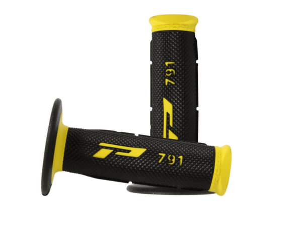 Moto stūres gumijas rokturu komplekts Enduro PROGRIP 791 dzeltens/melns Moto stūres gumijas rokturu komplekts Enduro PROGRIP 791 dzeltens/melns