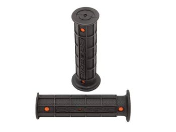 Moto stūres gumijas rokturu komplekts Enduro PROGRIP 727 oranži/melns