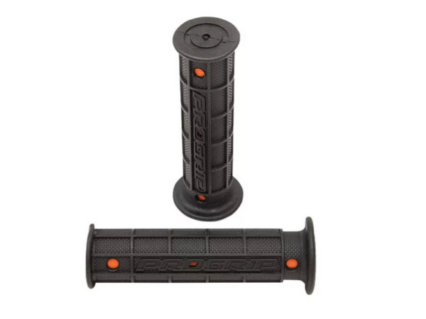 Moto stūres gumijas rokturu komplekts Enduro PROGRIP 727 oranži/melns Moto stūres gumijas rokturu komplekts Enduro PROGRIP 727 oranži/melns