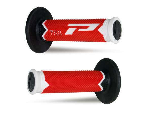 Moto stūres gumijas rokturu komplekts Enduro PROGRIP 788 balts/sarkans/melns Moto stūres gumijas rokturu komplekts Enduro PROGRIP 788 balts/sarkans/melns