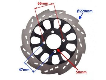 Priekšējais bremžu disks 220mm JUNAK 126/901/904