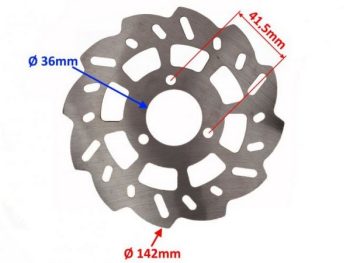 Priekšējais bremžu disks Pocket Bike, Mini ATV, Diametrs 142mm