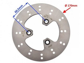 Priekšējais bremžu disks 170mm priekš PEUGEOT KISBEE