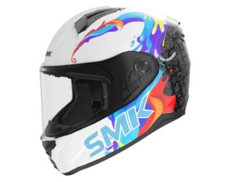 Slēgta ķivere bērniem SMK Bionic Kids SPLASH krāsa melna/balta/zila