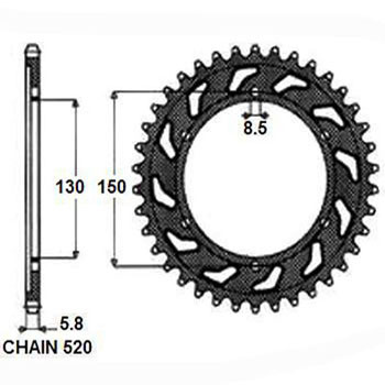 AIZMUGURĒJAIS ZOBRATS Yamaha YZ 48 ZOBI SUNR1-3592-48 (JTR251.48) AIZMUGURĒJAIS ZOBRATS Yamaha YZ 48 ZOBI SUNR1-3592-48 (JTR251.48) - Image 2