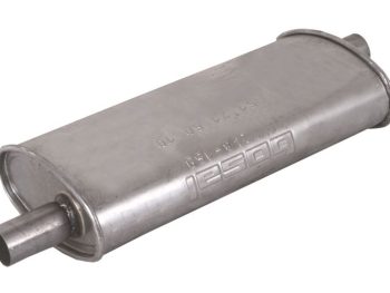 Klusinātājs / Izplūdes sistēma vidēja daļa (universāls, garums 398, platums 195, augstums 100, diametrs 42)