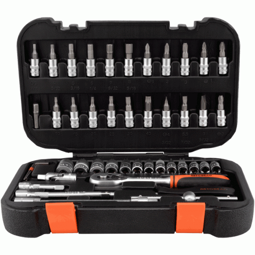 Instrumentu komplekts, 46 gab., 1/4" DR AMIO-39946 Instrumentu komplekts, 46 gab., 1/4" DR AMIO-39946