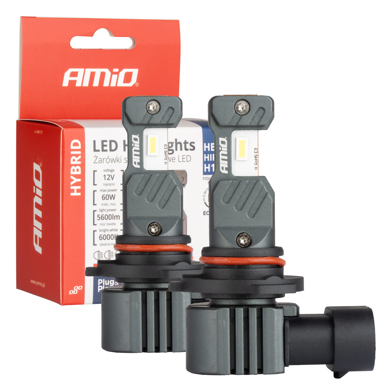 LED HB3 HIR1 H10 priekšējie lukturi Hybrid sērijas Canbus 60W AMIO-04117 LED HB3 HIR1 H10 priekšējie lukturi Hybrid sērijas Canbus 60W AMIO-04117