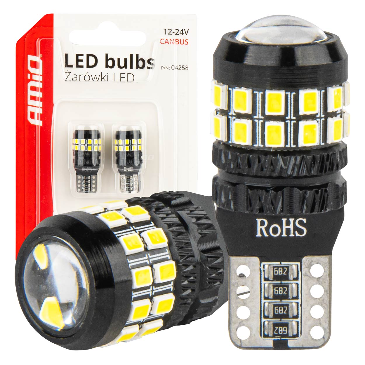 LED CANBUS T10 W5W 27SMD 2016 Balts 12V/24V AMIO-04258 LED CANBUS T10 W5W 27SMD 2016 Balts 12V/24V AMIO-04258