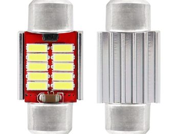 LED CANBUS 4014 10SMD Festoon C5W C10W C3W 31mm balts 12V/24V AMIO-01288