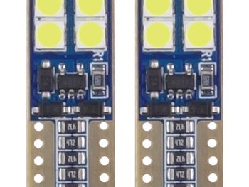 LED CANBUS 8SMD 2835 T10e W5W Balts 12/24V AMIO-01635