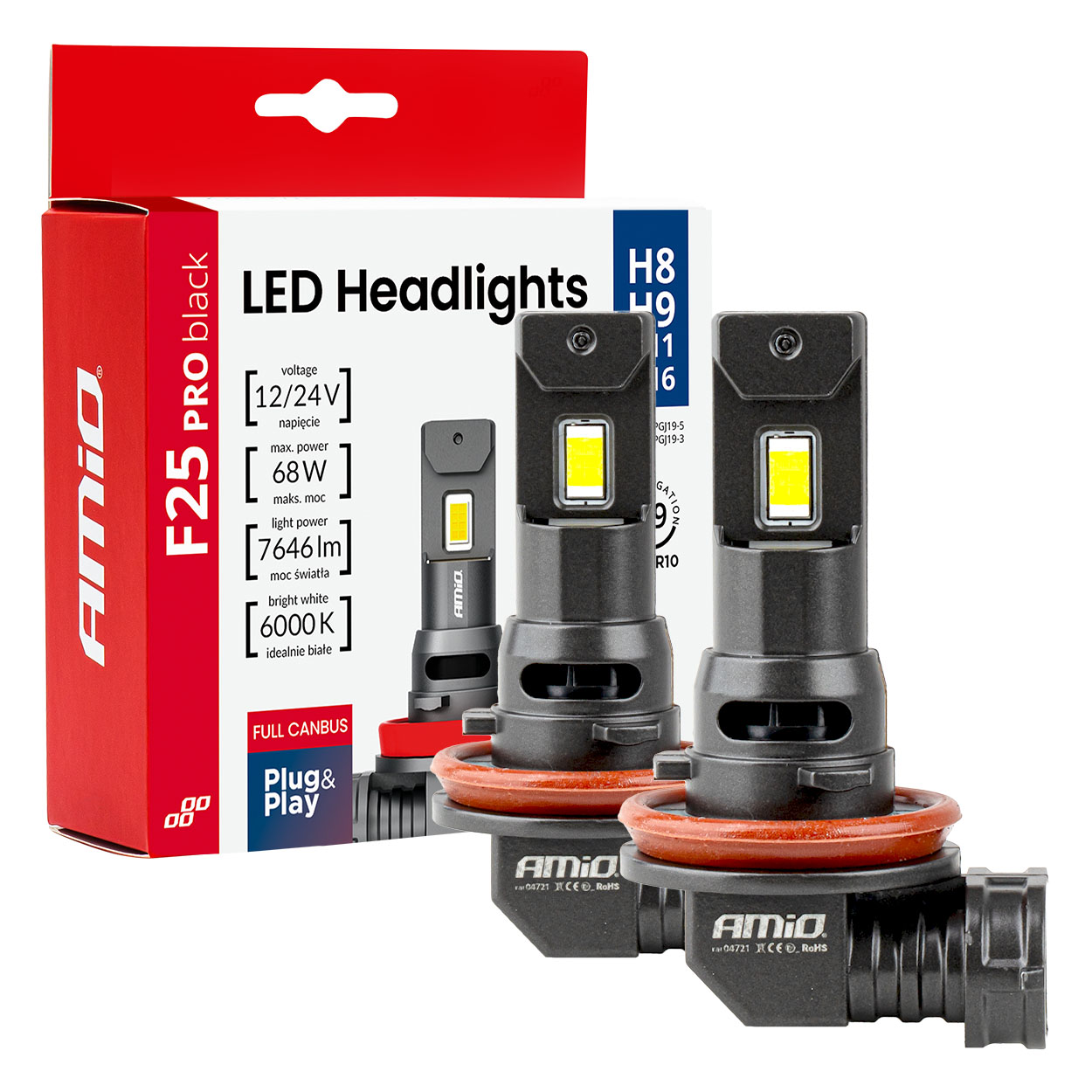 LED H8/H9/H11/H16 68W priekšējie lukturi Sērija F25 PRO MELNI FULL CANBUS 12/24V AMIO-04721 LED H8/H9/H11/H16 68W priekšējie lukturi Sērija F25 PRO MELNI FULL CANBUS 12/24V AMIO-04721
