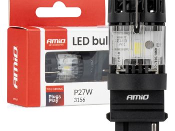 LED P27W spuldze LumiTec 3156 12V FULL CANBUS balta 1 gab. AMIO-04690